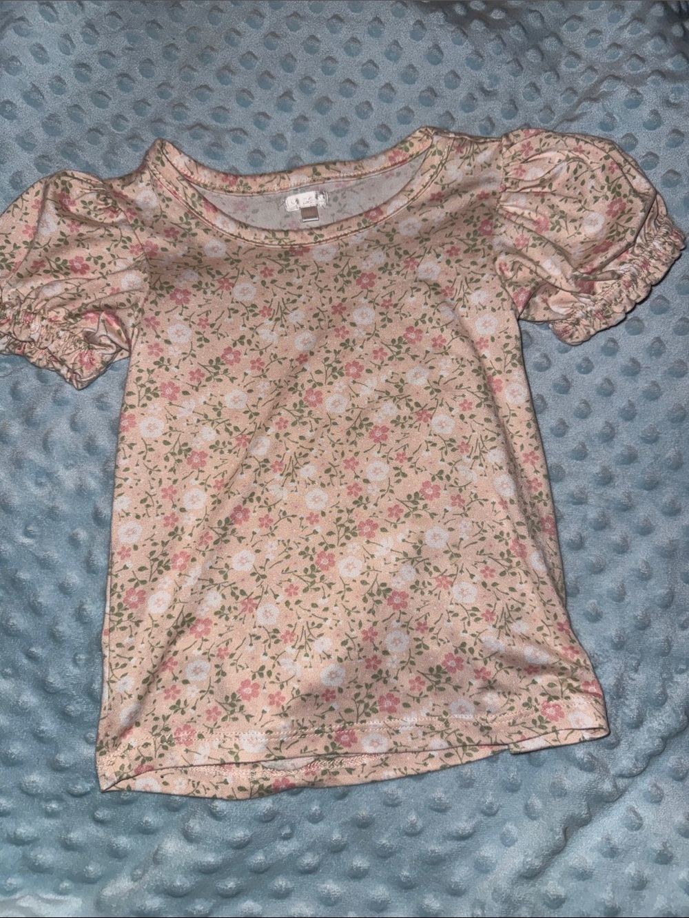 Tahari Pink Floral Puff-Sleeve Tee